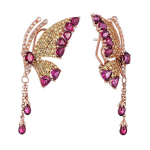 E0001280A03_YS_RH_PINK Серьги (Au 585)