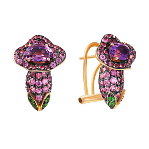 E38456A014RB001_SR_PS_AM_TV_PINK Серьги (Au 585)