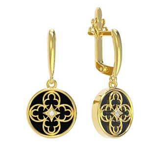 Т2625-1 +серт. Серьги (Au 585)