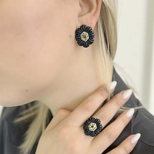 FLOE020-3 Серьги (Ag 925)