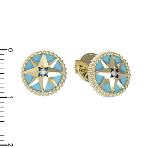 Т6-2651-1-22 +серт. Серьги (Au 585)