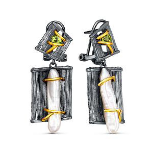 YE03279A_SR_PD_WB_BJ Серьги (Ag 925)