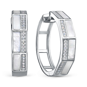 SE40196-BW_SR_SH_WG Серьги (Ag 925)